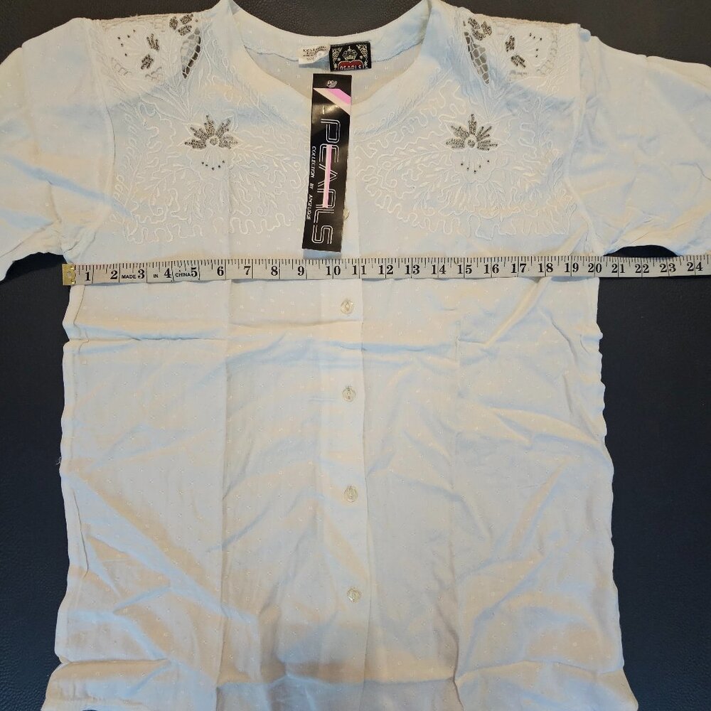 Pearls White Blouse